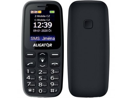 Mobilní telefon Aligator A220 Senior Dual SIM / A220BK / 600 mAh / Bluetooth / černá / ROZBALENO