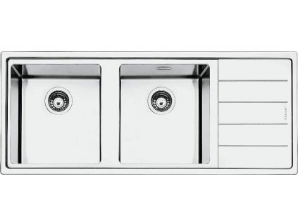 Vestavný dřez Smeg Design LFT116D / nerezová ocel / 117 cm / stříbrná