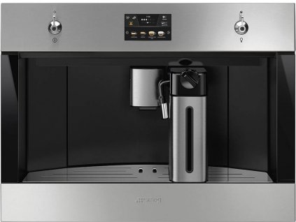 Vestavný automatický kávovar Smeg CMS4303X / 4,3" (10,9 cm) / 1350 W / multijazyčný TFT displej / 15 bar / 2,5 l / 350 g / černá/nerezová ocel / POŠKOZENÝ OBAL