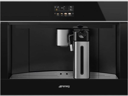 Vestavný automatický kávovar Smeg Dolce Stil Novo CMS4604NX / 45 x 60 cm (V x Š) / 350 g / kónický mlýnek / 1350 W / 15 bar / 2,4 l / černá/nerezová ocel