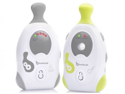 Dětská elektronická chůva Badabulle Baby Online 300 m+ / dosah 300 m / 2 alarmy / noční světlo / bílá / zelená / šedá / ZÁNOVNÍ