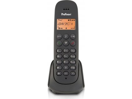 Bezdrátový pevný telefon Profoon PDX-600 Dect Phone / 1 sluchátko / černá / ROZBALENO