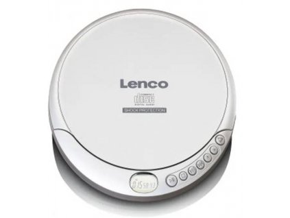 Přenosný CD přehrávač Discman Lenco CD-201 / Anti Shock / 230 V / CD, CD-R, CD-RW, MP3 / USB nabíječka / stříbrná / ROZBALENO