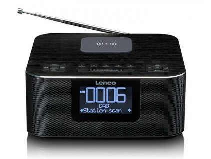 Rádiobudík LENCO CR-650BK / DAB+/FM / s bezdrátovým nabíjením / Bluetooth / černá / ROZBALENO