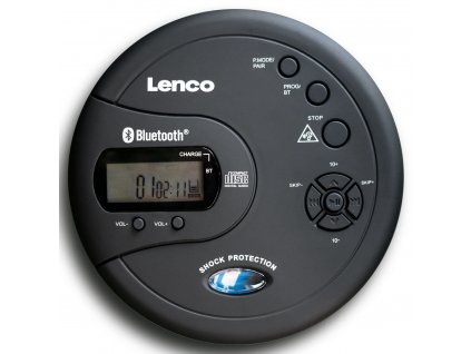 Přenosný CD a MP3 přehrávač Lenco CD-300 / LCD displej / 3,5 mm jack / Bluetooth / černá / ZÁNOVNÍ