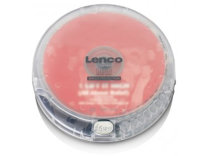 Přenosný CD a MP3 přehrávač Lenco CD-202TR / LCD displej / transparentní