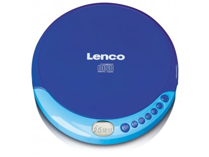 Přenosný CD přehrávač Lenco CD-011BU / LCD displej / modrá / ROZBALENO