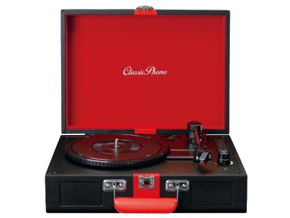 Gramofon Lenco TT-110BKRD / retro / 33/45/78 rpm / Bluetooth / červená / ZÁNOVNÍ
