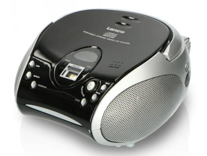 Přenosné stereo FM rádio Lenco SCD-27 BK / CD mechanika / černá/stříbrná / ROZBALENO