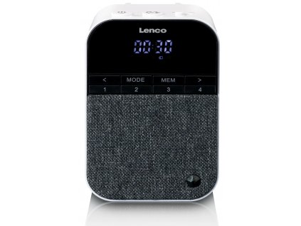 Multifunkční reproduktor Lenco 387146 / Bluetooth / FM rádio / pohybový senzor / bílá / ROZBALENO