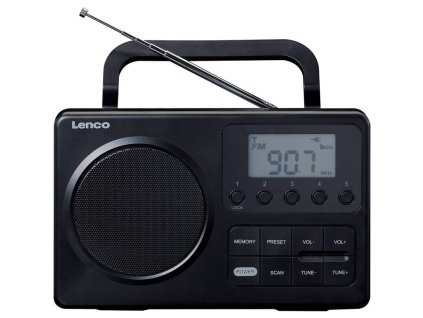 Radiopřijímač Lenco MPR-035 / LCD displej / 3 W / 3,5 mm Jack / 20 předvoleb / 3,5" (8,9 cm) reproduktor / černá / ROZBALENO