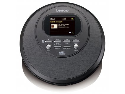 Přenosný CD přehrávač Lenco CD-500BK / DAB+ / FM / Bluetooth 5.0 / MP3 / černá / ROZBALENO