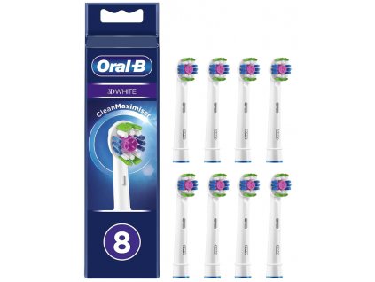 Náhradní hlavice pro kartáčky Oral-B 3D White / 8 ks / bílá / ROZBALENO