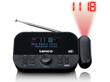 Rádiobudík Lenco CR-615BK / DAB+/FM / promítání času / černá / ZÁNOVNÍ