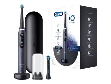 Elektrický zubní kartáček Oral-B iO Series 8N / 6 programů čištění / barevný OLED displej / ovládání tlaku / Bluetooth / černá / ZÁNOVNÍ