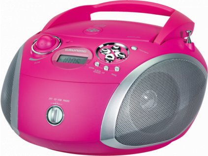 Rádio Grundig GDP6410 / vestavěný CD přehrávač / uložení 10 stanic / růžová / ROZBALENO