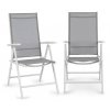 Skládací židle Blumfeldt Almeria, sada 2 kusů, 59,5 x 107 x 68 cm, Comfortmesh, hliník / bílá