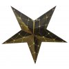 Závěsná vánoční hvězda 60 cm pěticípá / 15 LED / teplá bílá / papír / lesklá zlatá