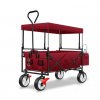 Skládací vozík se stříškou Kesser / přepravní vozík / nosnost 100 kg / červená