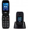 Mobilní telefon pro seniory Fysic FM-9260 s nabíjecím stojánkem / véčko / SOS tlačítko / 800 mAh / 250 kontaktů / 2,4" (6,1 cm) / 124 x 160 px / 2 displeje / černá / ZÁNOVNÍ