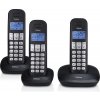 Bezdrátový pevný telefon Profoon PDX-1130 Wireless Dect Phone / 3 sluchátka / černá / ROZBALENO