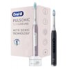 Set zubních kartáčků Oral-B Pulsonic SLIM LUXE 4900 / oscilačně rotační zubní kartáčky / 3 režimy čištění / 2 min. časovač / 31000 pohybů/min. / zlatorůžová/matná černá