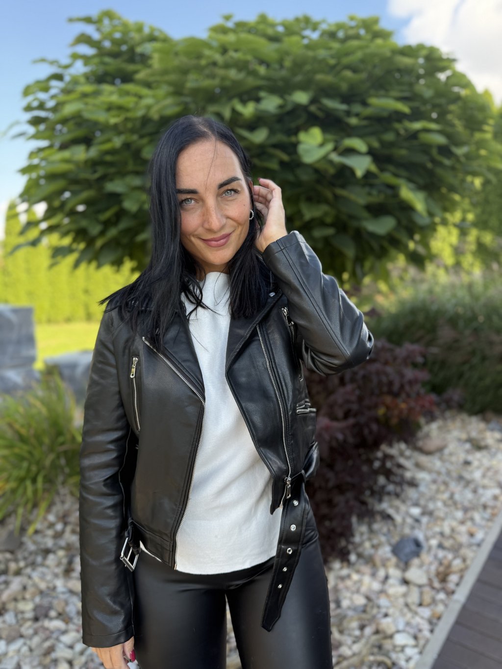 Černá biker bunda z ekokůže