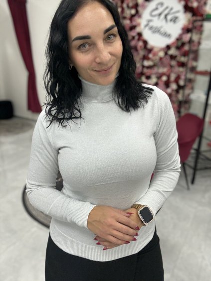 Stříbrný třpytivý basic rolák