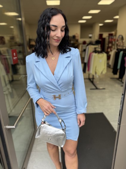 Elegantí sakové šaty BABY BLUE