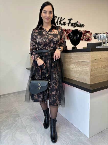 Košilové šaty s tylovou sukni