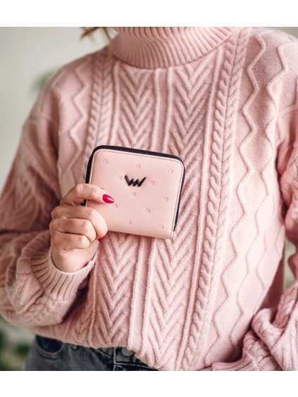 VUCH malá puntíkatá peněženka na zip CHARIS MINI PINK