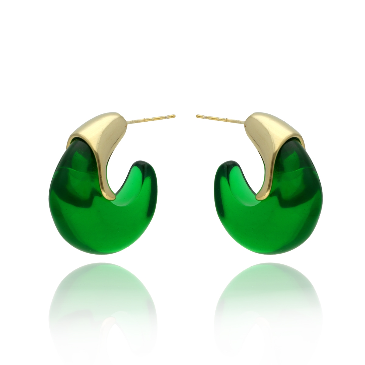 Levně Elegantní náušnice GREEN
