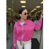 Dámský semišový bomber FUCHSIA