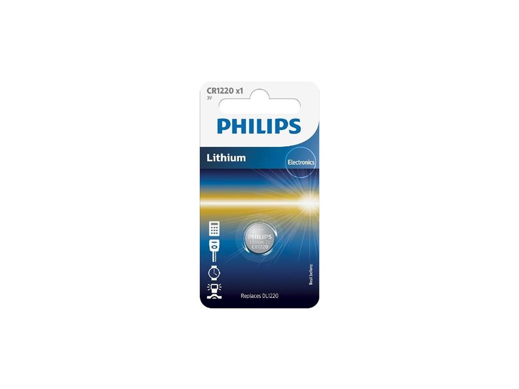 baterie philips cr1220 00b lithium 3 0v coin 1 blister 12 0 x 2 0 i4246