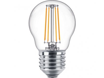 4.3-40W E27 827 P45 CL G ND 470Lm LED žárovka kapka filament Classic Philips