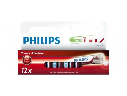 Philips Power Alkaline AAA/LR03 12KS LR03P12W/10 mikrotužkové alkalické baterie