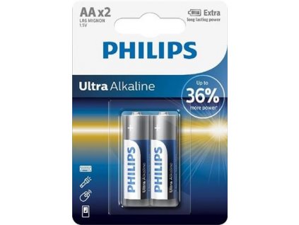 Philips Ultra Alkaline AA/LR6 2KS LR6E2B/10 tužkové alkalické baterie