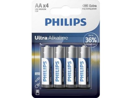 Philips Ultra Alkaline AA/LR6 4KS LR6E4B/10 tužkové alkalické baterie