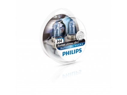 12342BVSM H4 Blue Vision ultra 2xH4+2x5W Philips (set - 2ks) DOPRODEJ