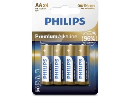 Philips Premium Alkaline AA/LR6 4KS LR6M4B/10 tužkové alkalické baterie