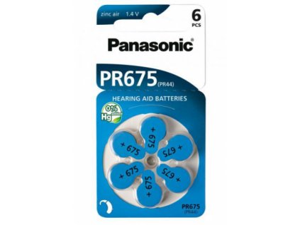 Panasonic 675 (PR675 Zinc-Air BL6 1,4V) baterie do naslouchadel