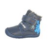 DD step zimní barefoot kožené boty W070-42838 Royal blue