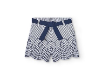 Kraťasy látkové, modro-bílá barva, dívka, Boboli