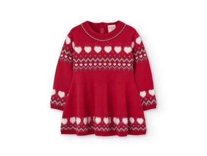 Šaty s dlouhým rukávem, červená barva, vánoční, dívka, Boboli