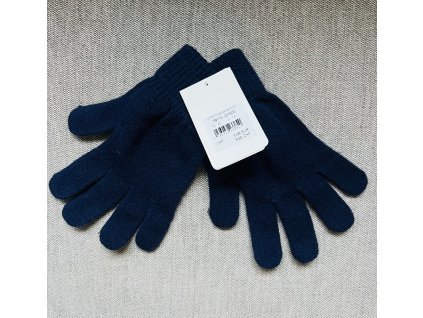 Rukavice - prstové, vlna,velikost 5/6 let,tmavě modré