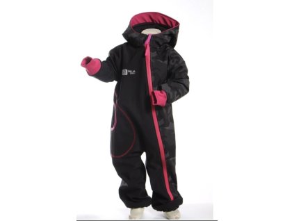 Softshellová kombinéza reflexní, černá, dívka