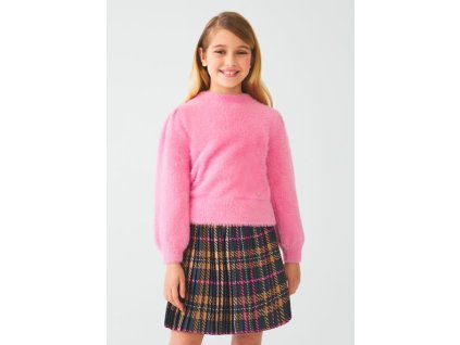 Plizovaná sukně hnědo růžové barvy, potisk Abel&Lula