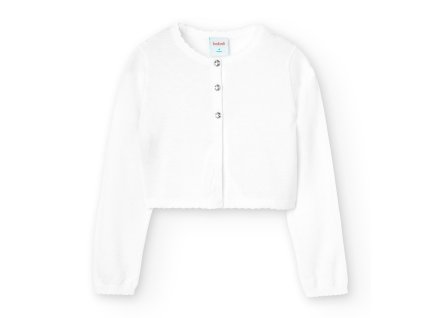 Bílý propínací svetr s dlouhým rukávem, Boboli