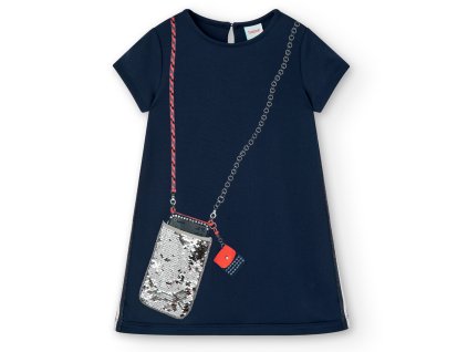 Šaty s krátkým rukávem, aplikace třpytivé kapsy na mobil,Boboli