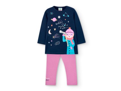 Šaty s legínami, tmavě modrá, lila barvy, Boboli